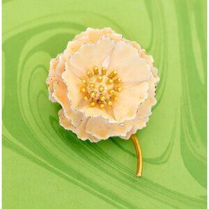 Vintage Art Nouveau Intricate Golden Floral Brooch - W16